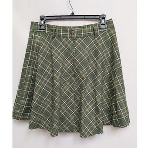 NWT Princess Highway Green Plaid Preppy Academia Mini Skirt Size 8 (AU 12)